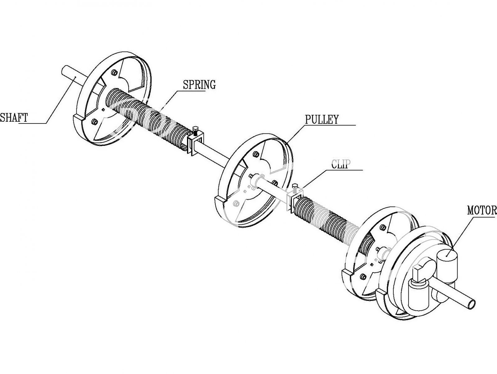 Roller Door Spring Pulley Shaft Assembly AN JINN