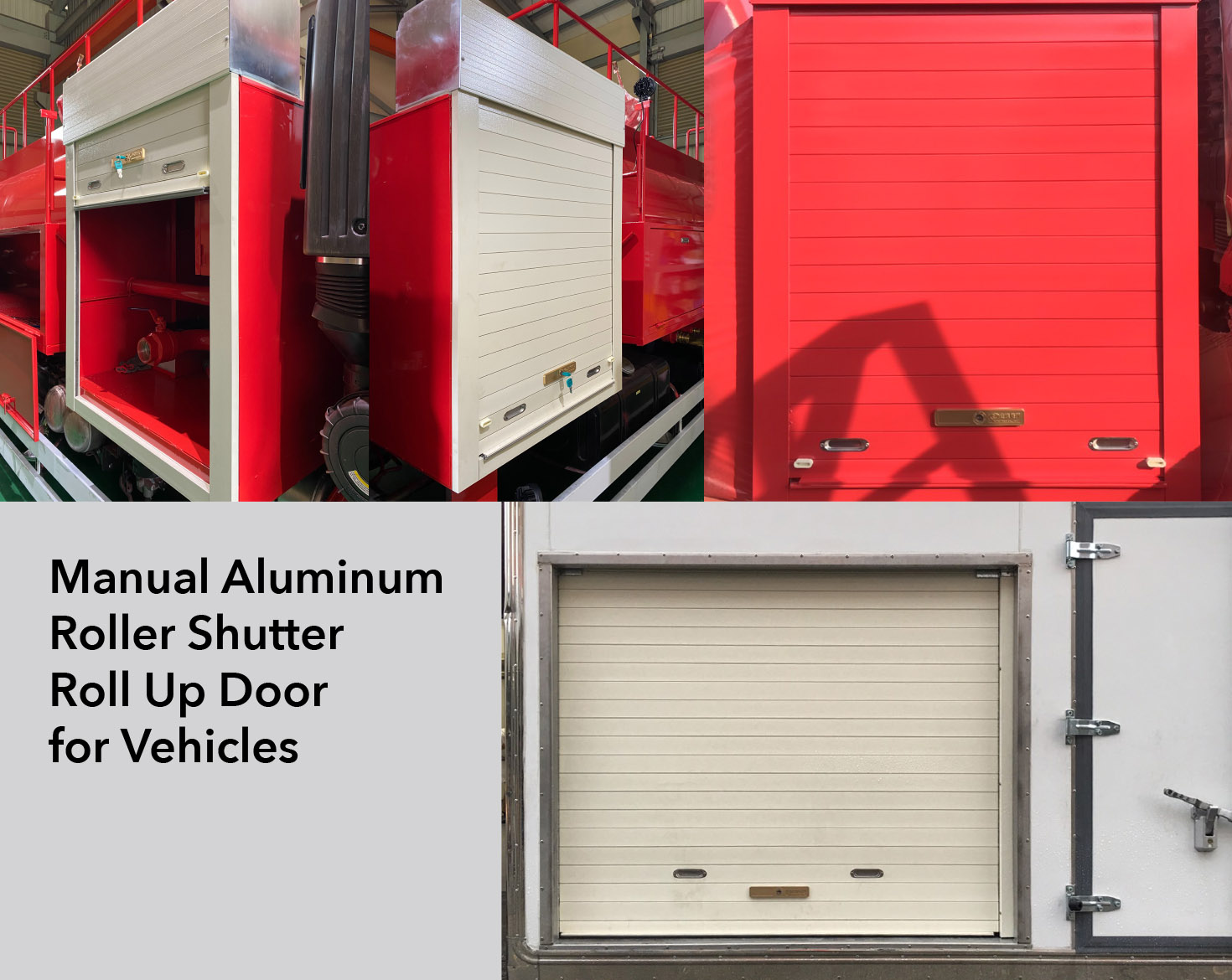 manual aluminum roll up coiling door for vehicles